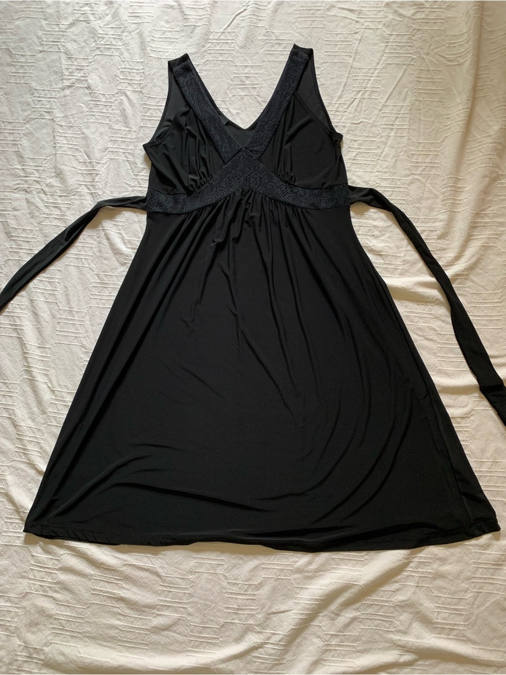 Y2K Black Lace Crochet V-Neck Sleeveless Women's Dress